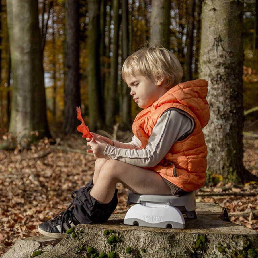 Potette Plus, vasino e tavoletta igienica per bambini 2in1, grigio e bianco, 1 pezzo