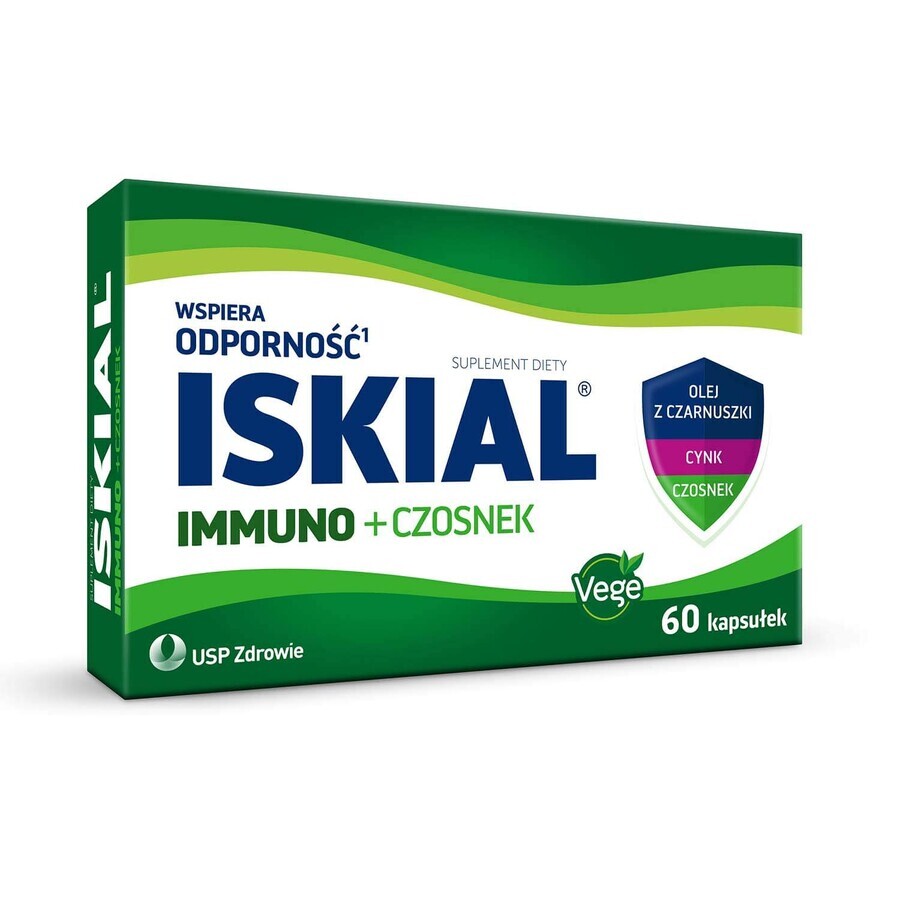 Iskial Immuno + Knoblauch, für Kinder ab 6 Jahren und Erwachsene, 60 Kapseln