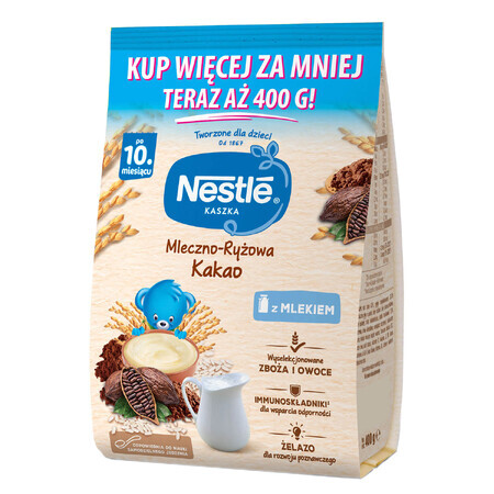 Nestlé Melk-rijstpap, cacao, glutenvrij, na 10 maanden, 400 g