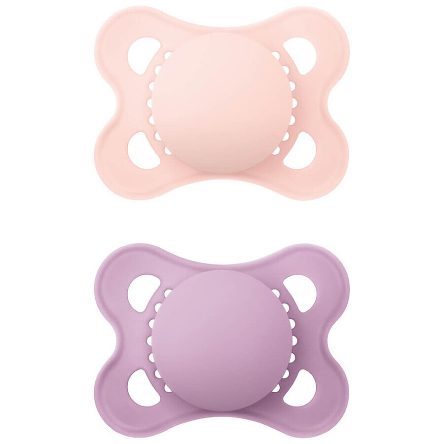 MAM Original, succhietto in silicone, ortodontico, Non stampato Matt, bambina, 2-6 mesi, 2 pezzi