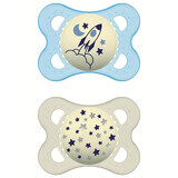 MAM Original, pacifier, silicone, orthodontic, night, boy, 2-6 months, 2 pieces