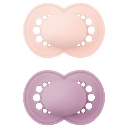 MAM Original, succhietto, in silicone, ortodontico, Non stampato Matt, bambina, da 6 mesi, 2 pezzi