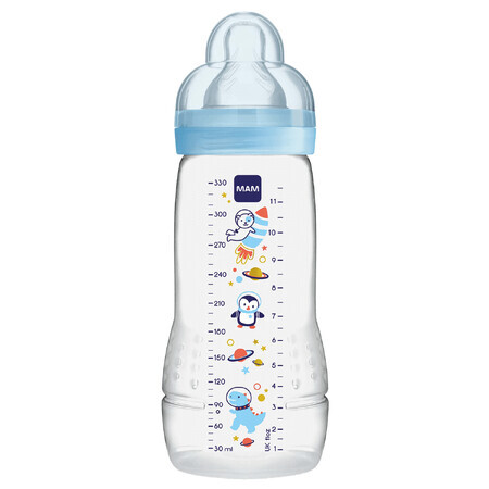 MAM Easy Active, biberon, Space Adventure, bambino, da 4 mesi, 330 ml