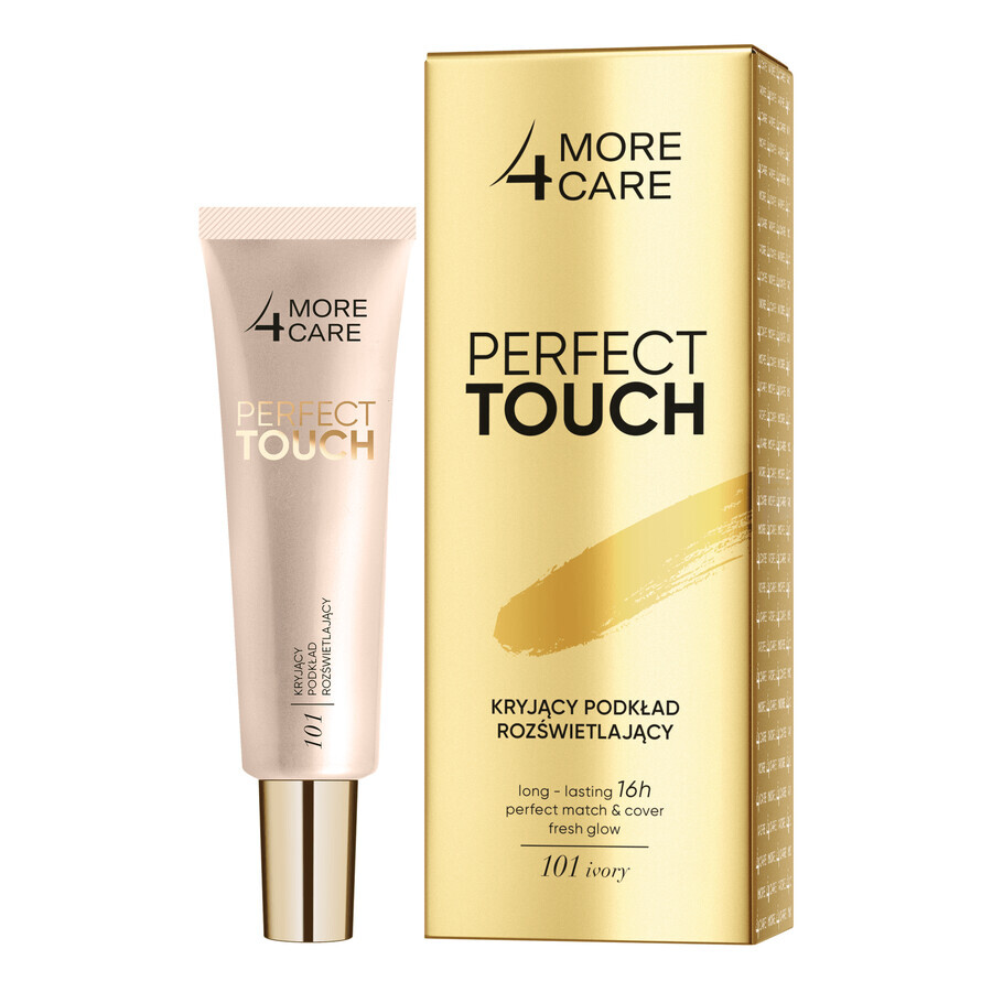 More4Care Perfect Touch, fondotinta illuminante opaco, 101 Ivory, 30 ml