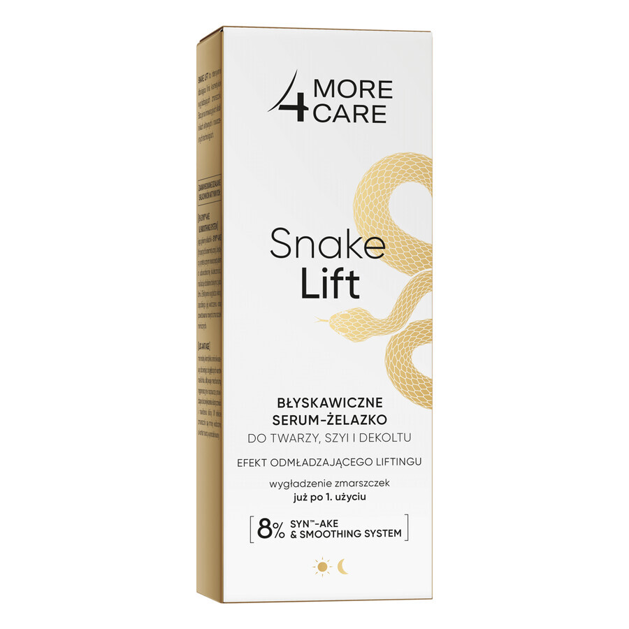 More4Care Snake Lift, sérum-plancha instantáneo para rostro, cuello y escote, 35 ml