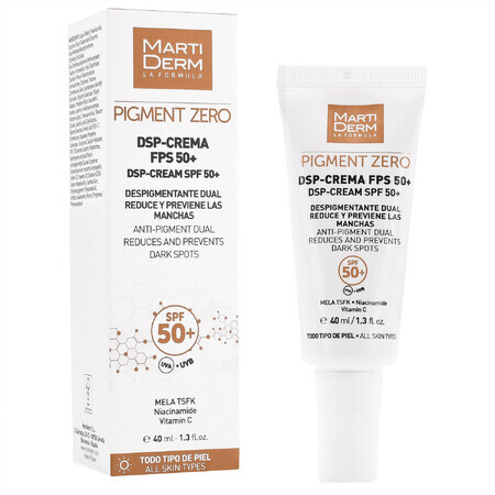 MartiDerm Pigment Zero, crème DSP dépigmentante contre l'hyperpigmentation, jour, SPF 50+, 40 ml