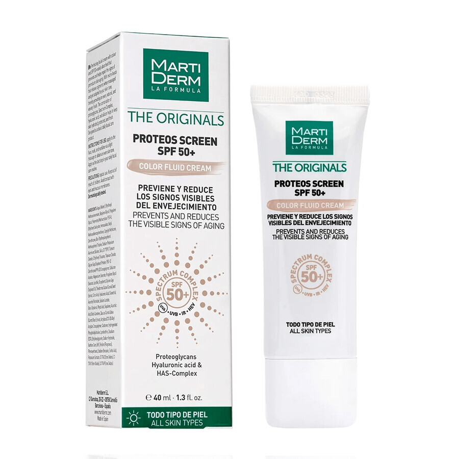 MartiDerm The Originals Proteos Screen, crème teintée avec écran solaire, SPF 50+, 40 ml