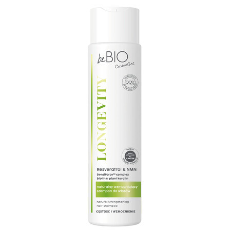 beBIO Cosmetics Longevity, shampoo naturale rinforzante per capelli, 300 ml