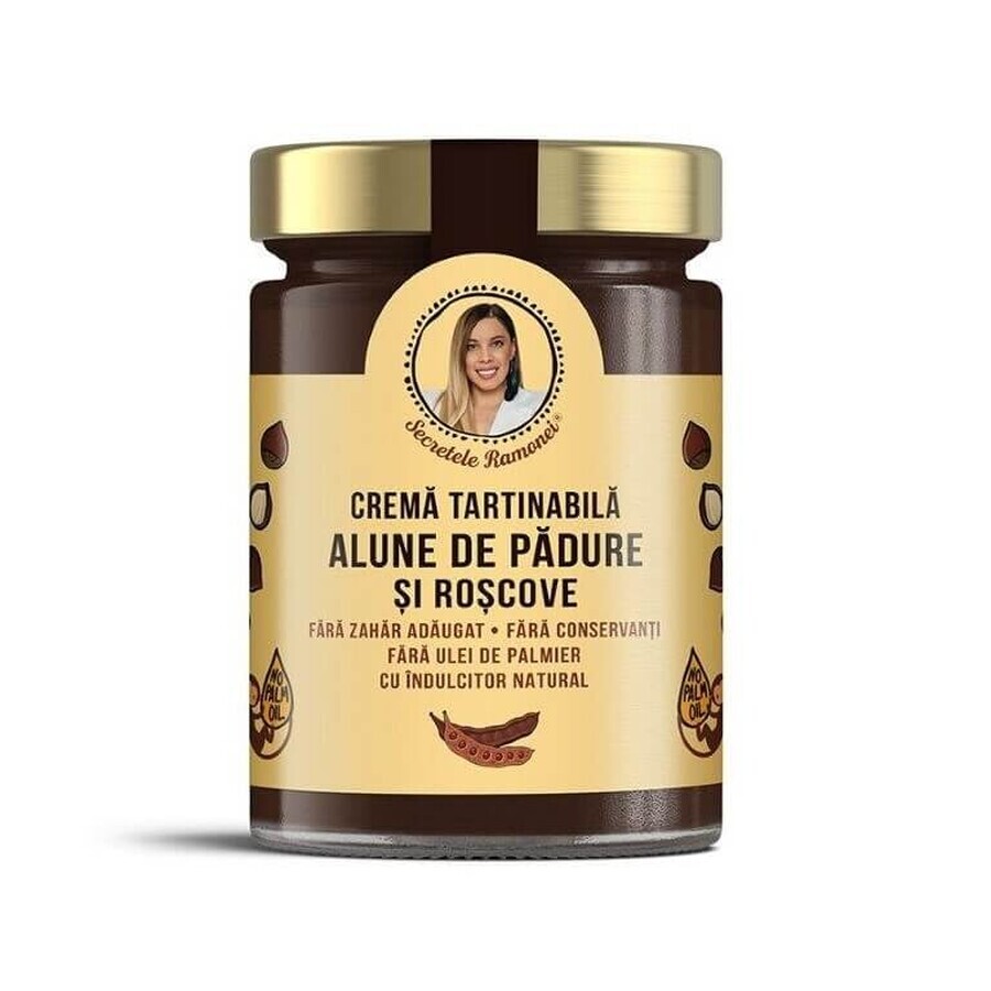 Crema spalmabile con burro di nocciole e carrube, Secretele Ramonei, 350g, Remedia