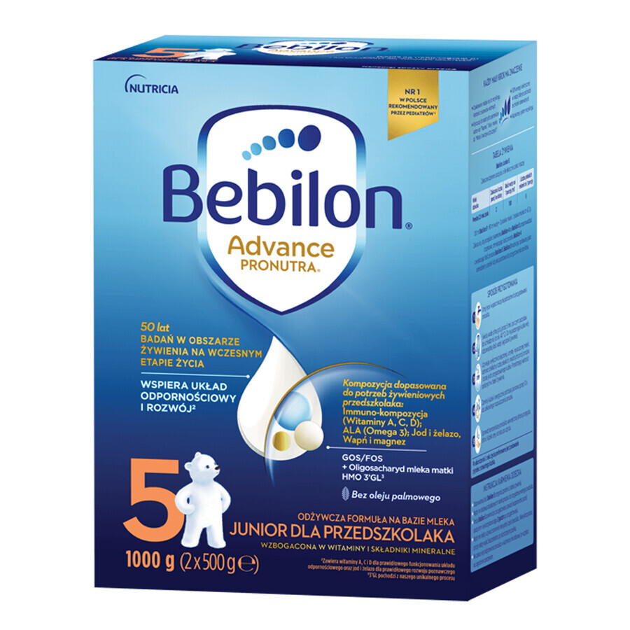 Bebilon Advance Pronutra 5 Junior set, voedzame melkvoeding, voor peuters, 3 x 1000 g