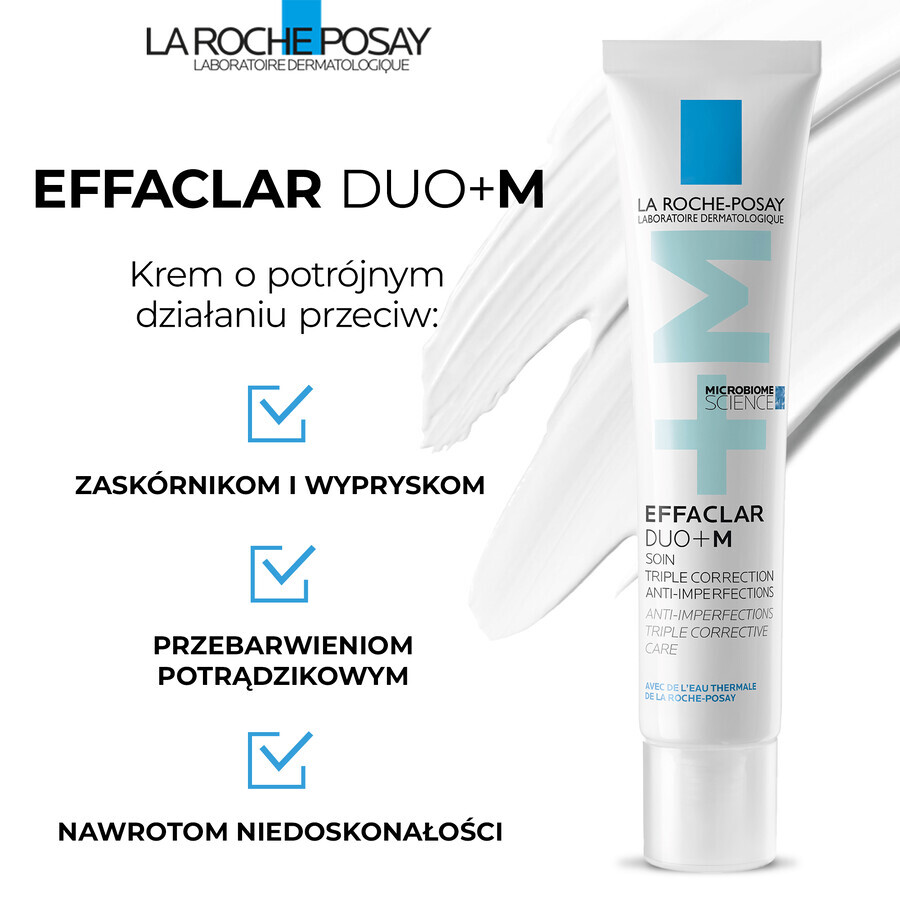 La Roche-Posay Effaclar DUO+M, crema idratante per pelli acneiche, 40 ml