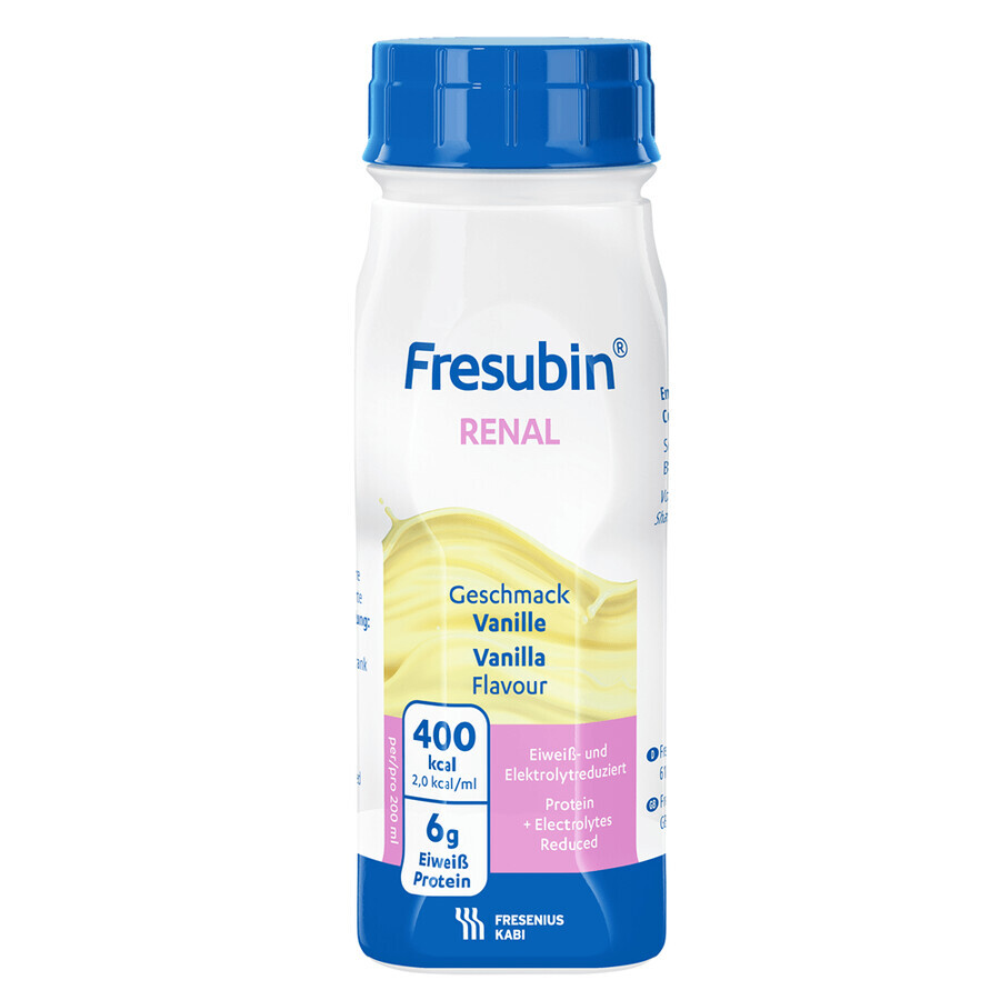 Fresubin Renal, Nährstoffpräparat, Vanillegeschmack, 4 x 200 ml