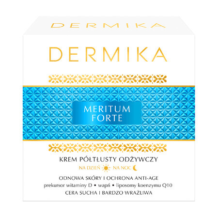 Dermika Meritum Forte, crema semi-grassa nutriente giorno e notte, 50 ml