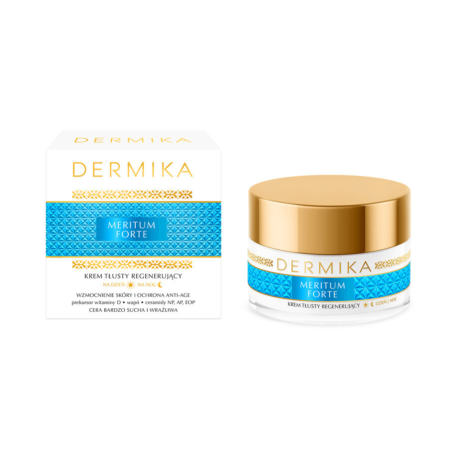 Dermika Meritum Forte, crème de jour et de nuit régénérante pour les peaux grasses, 50 ml