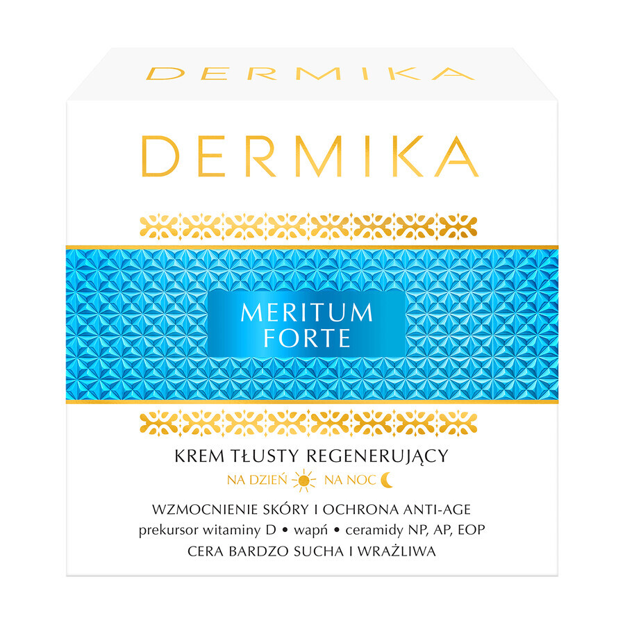 Dermika Meritum Forte, crème de jour et de nuit régénérante pour les peaux grasses, 50 ml