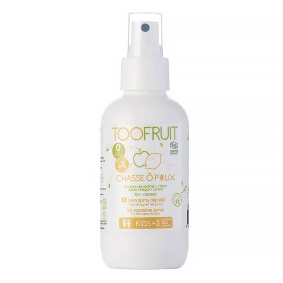 Toofruit, spray protettivo per capelli per bambini a partire dai 3 anni di età per prevenire la ricomparsa dei pidocchi, 125ml