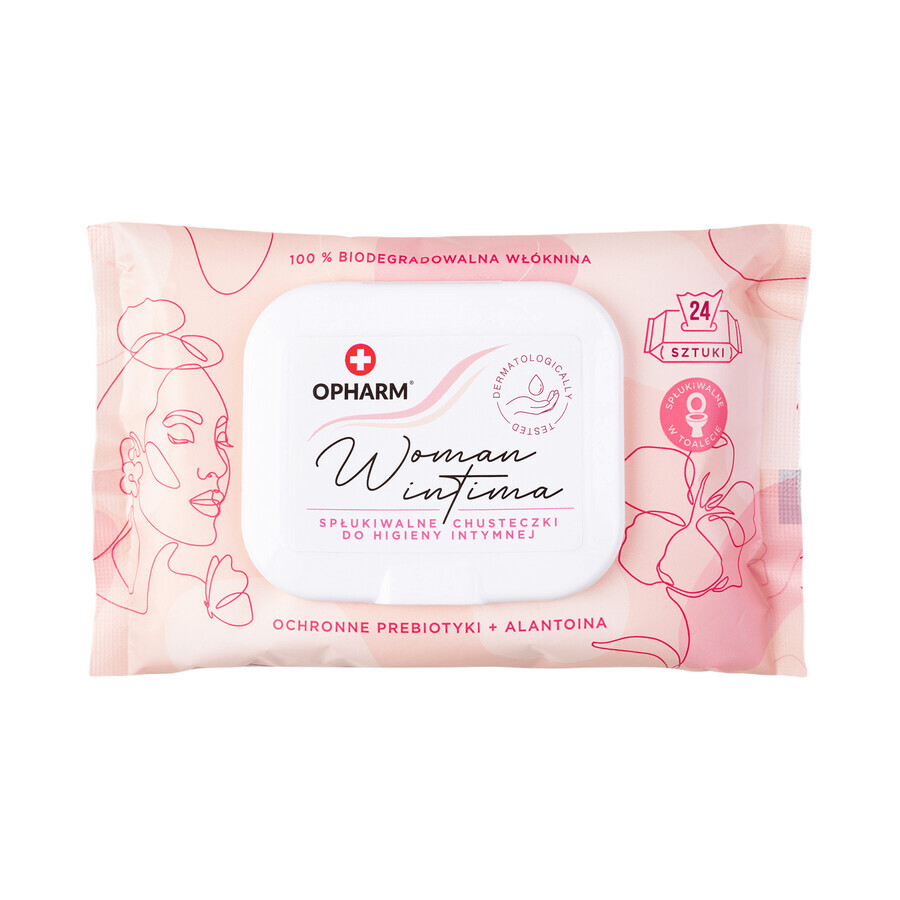 Opharm Woman Intima, salviette per l'igiene intima, 24 pezzi