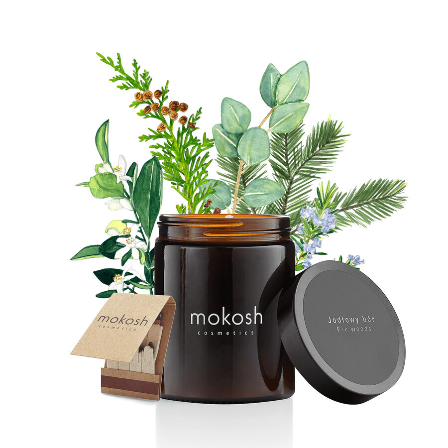 Mokosh, plantaardige sojakaars, Dennenhout, 140 g