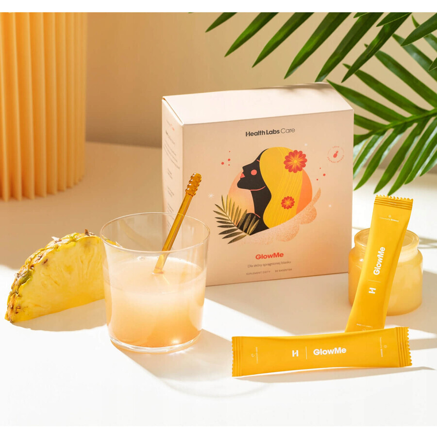 Health Labs GlowMe, gusto ananas-mango, 30 bustine