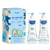 Set Mustela Soft Baby Care Trattamento delicato, gel lavante, 500 ml + latte corpo, 500 ml