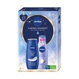 Set Nivea Caring Moment, gel doccia, Creme Care, 250 ml + latte corpo, levigante, 250 ml