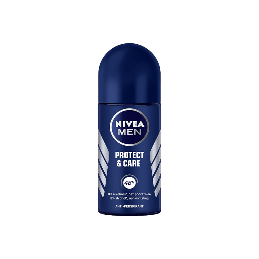 Set Nivea Men Protect &amp; Care, gel de duș 3 în 1 pentru față, corp și păr, 250 ml + antiperspirant roll-on, 48h, 50 ml + cremă pentru față, corp și mâini, 75 ml