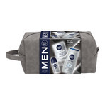 Nivea Men Silver Control kit, balsamo dopobarba, antibatterico, 100 ml + roll-on antitraspirante, 48h, 50 ml + gel doccia 3-in-1 per viso, corpo e capelli, 250 ml