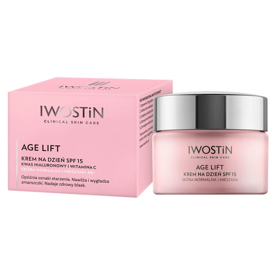 Iwostin Age Lift Set, day cream, normal and combination skin, SPF 15, 50 ml + eye cream, 15 ml + anti-wrinkle serum, 30 ml