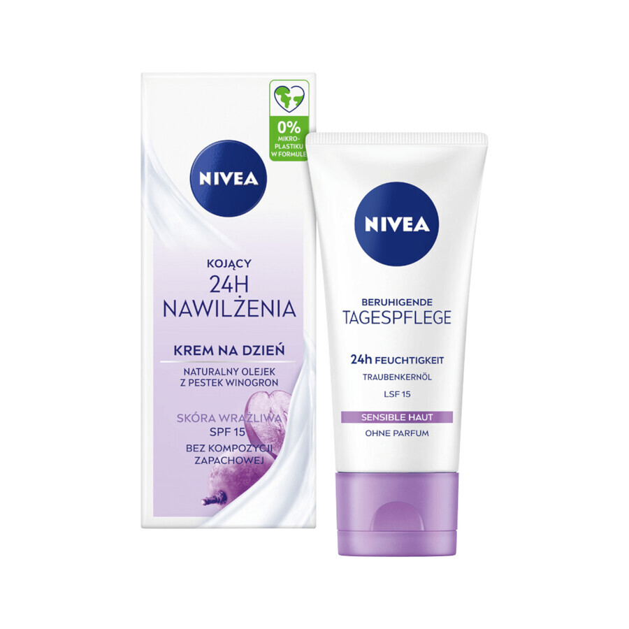 Nivea 24H Hydration, Soothing Day Cream, SPF 15, 50 ml