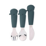 Ecorascals, set di posate per bambini, elefante, grigio scuro