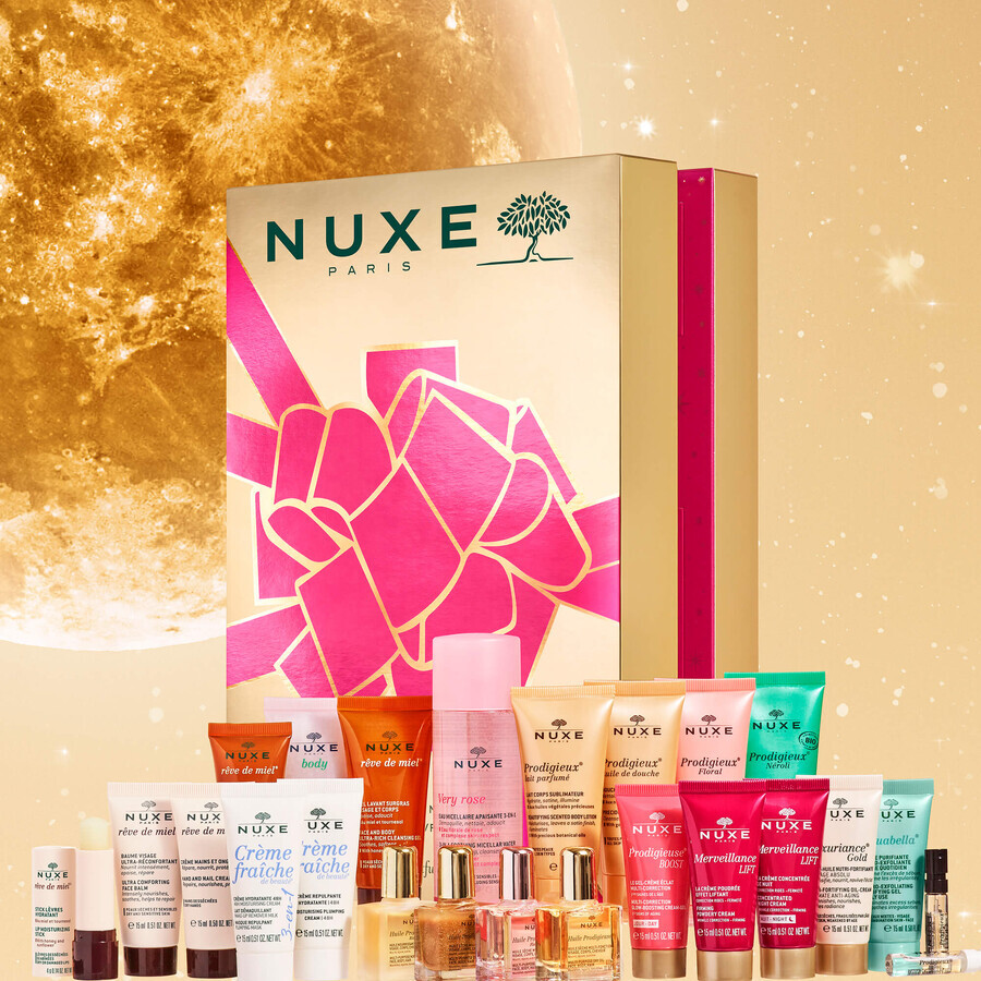 Set Nuxe, calendrier de l'avent avec cosmétiques, rose