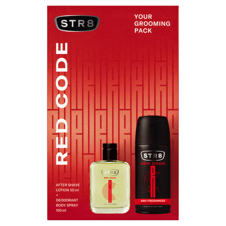 STR8 Set Red Code, dopobarba da 50 ml + deodorante spray da 150 ml