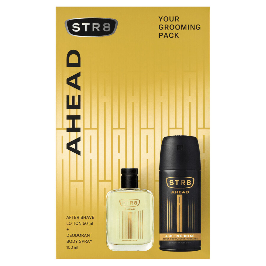 STR8 Ahead set, dopobarba, 50 ml + deodorante spray, 150 ml