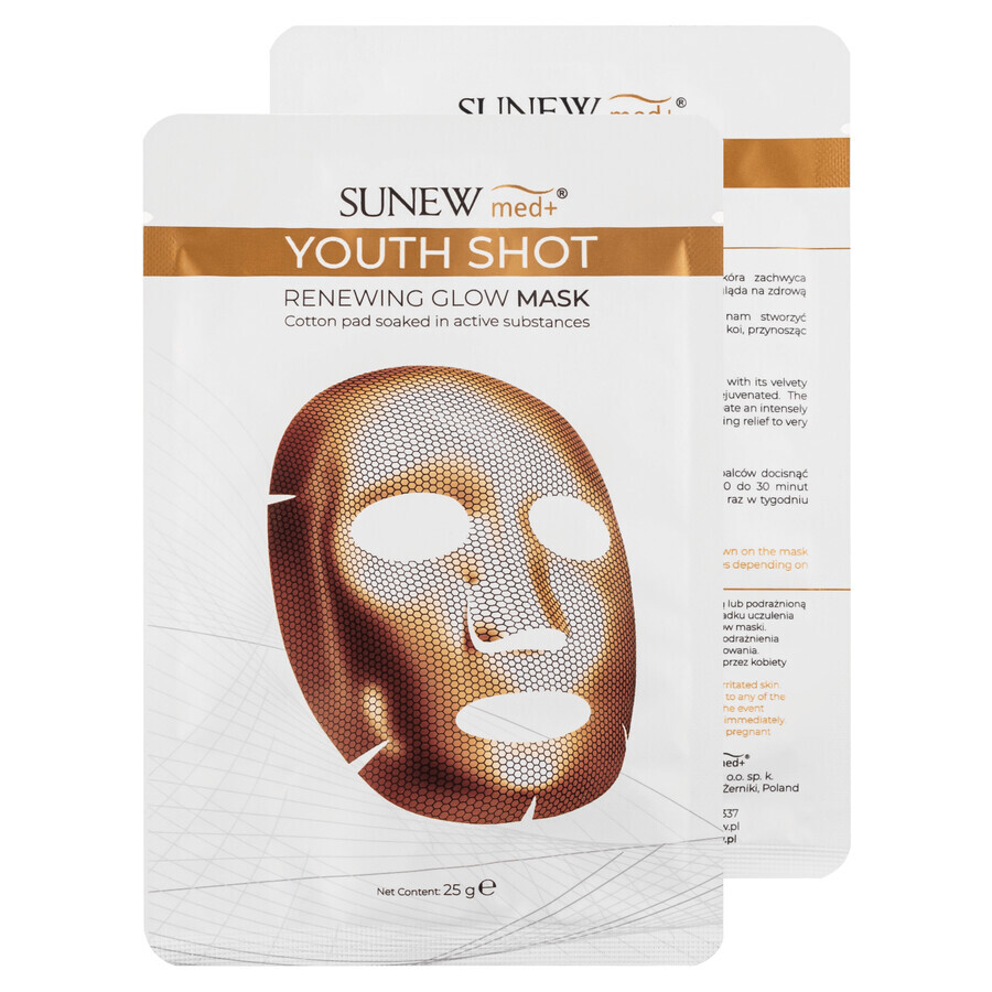 SunewMed+ Youth Shot, maschera in fogli rigenerante e illuminante, 1 pezzo