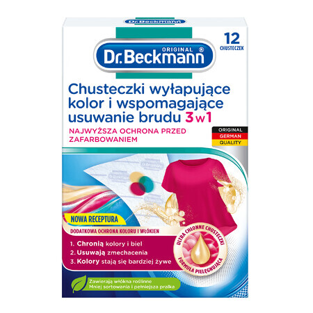 Dr. Beckmann, salviette cattura colore e rimuovi sporco 3in1, 12 pezzi