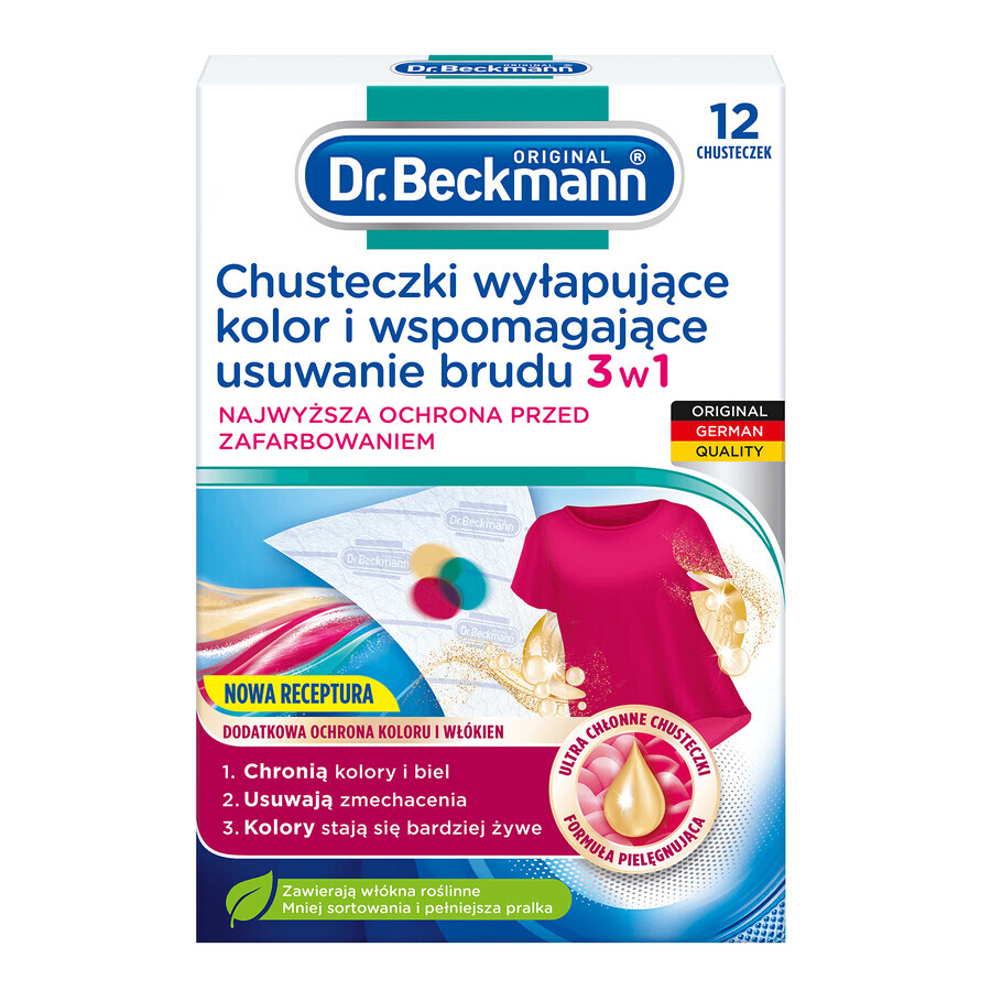 Dr. Beckmann, salviette cattura colore e rimuovi sporco 3in1, 12 pezzi