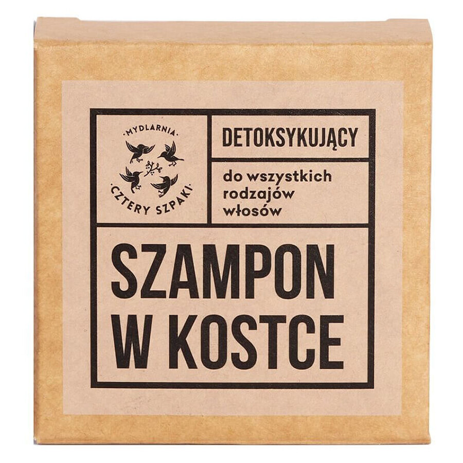 Cztery Szpaki, shampoo detossinante in barretta, 75 g