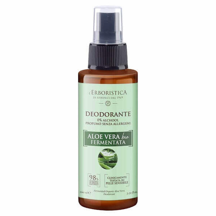 Alcohol-free deodorant with organic fermented Aloe Vera, 100 ml, L'Erboristica