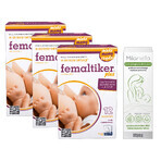 Set Femaltiker Plus, gusto cioccolato, 3 x 12 bustine + Milanella, gel per la cura del seno, 75 ml