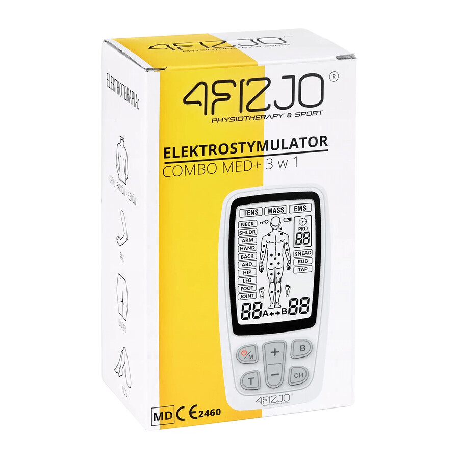 4Fizjo Combo Med+, elettrostimolatore 3-in-1 TENS, EMS, MASS, a batteria