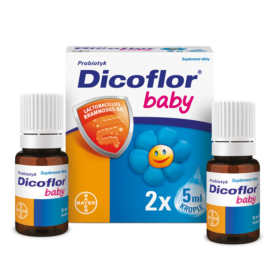 Dicoflor Baby set, per neonati e bambini, gocce, 2 x 5 ml