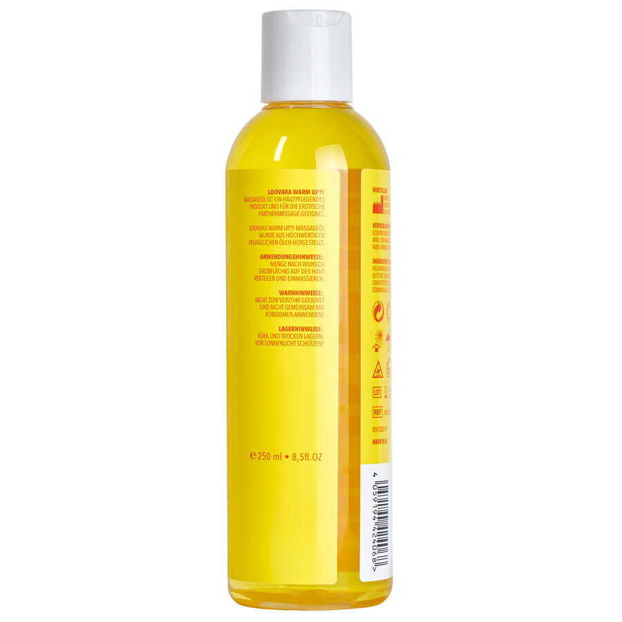 Loovara Warm Up!, olio da massaggio riscaldante, 250 ml