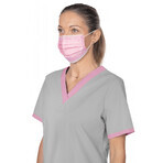 Opharm, maschera medica, monouso, 3 strati, tipo IIR, rosa, 10 pezzi