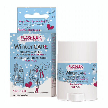 Flos-Lek Winter Care, crema viso in stick, protettiva, SPF 50+, 24 g