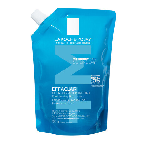 La Roche-Posay Effaclar, gel de curățare pentru ten gras și sensibil, rezervă, 400 ml