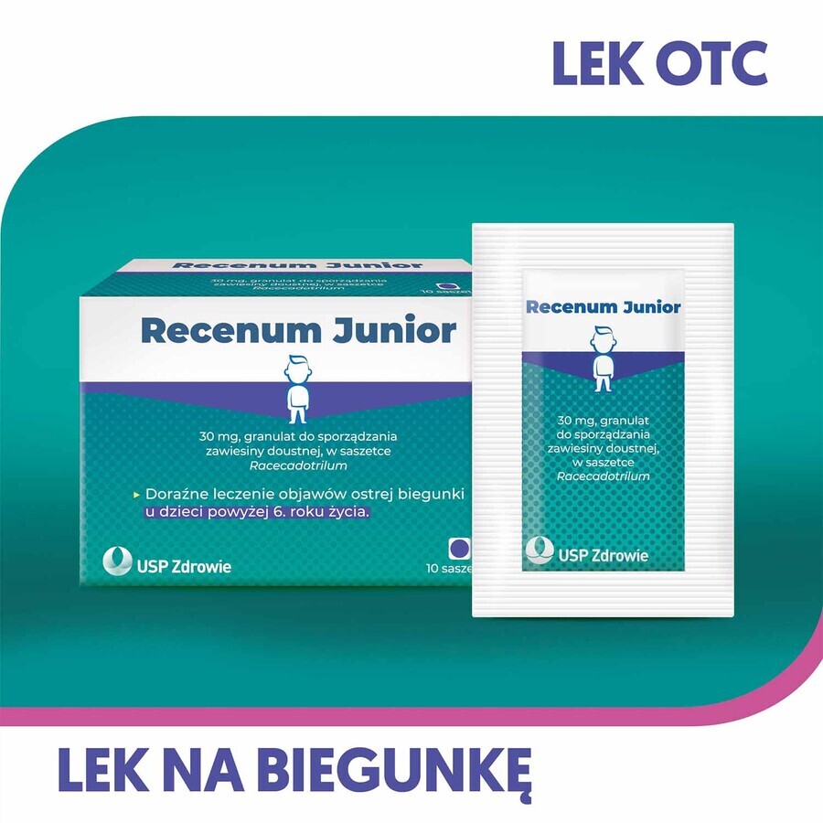 Recenum Junior, 30 mg, granulato per sospensione orale, sopra i 6 anni, 10 bustine