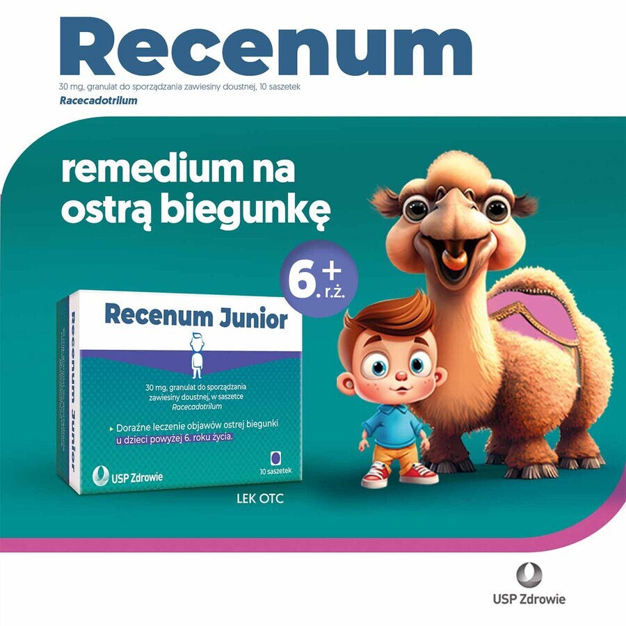 Recenum Junior, 30 mg, granulato per sospensione orale, sopra i 6 anni, 10 bustine