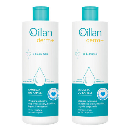 Set Oillan Derm+, emulsione da bagno, dal primo giorno di vita, 2 x 400 ml