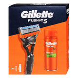 Gillette Fiusion 5 set, rasoio, 1 pezzo + gel da barba, 200 ml