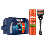 Gillette Proglide Set, Rasierer, 1 Stück + Klinge, 1 Stück + Rasiergel, 200 ml + Kosmetiktasche, 1 Stück